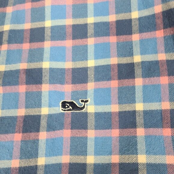 Vineyard Vines Whale Shirt Plaid Long‎ Sleeve Button Down Slim Fit Mens Sz M - Picture 2 of 6